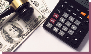 Tax concept.Calculator with taxes text with money on 1040 tax form.The new year tax concept.Income tax return.