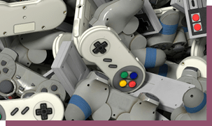Diversos controles cl ssicos de videogame est o empilhados de forma desordenada em um fundo escuro. Yapay zeka taraf ndan olu turulan a  klama
