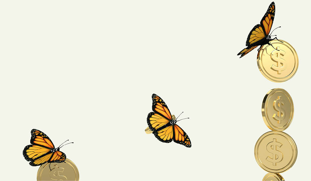 Asas de borboleta nas cores laranja, amarelo e preto com detalhes em branco sobre fundo claro. Yapay zeka taraf ndan olu turulan a  klama