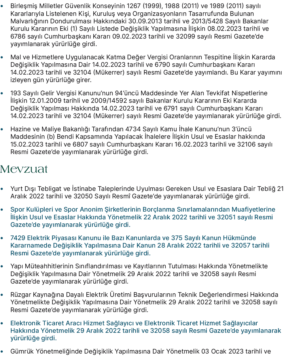 • Birle mi Milletler G venlik Konseyinin 1267 (1999), 1988 (2011) ve 1989 (2011) say l  Kararlar yla Listelenen Ki i...