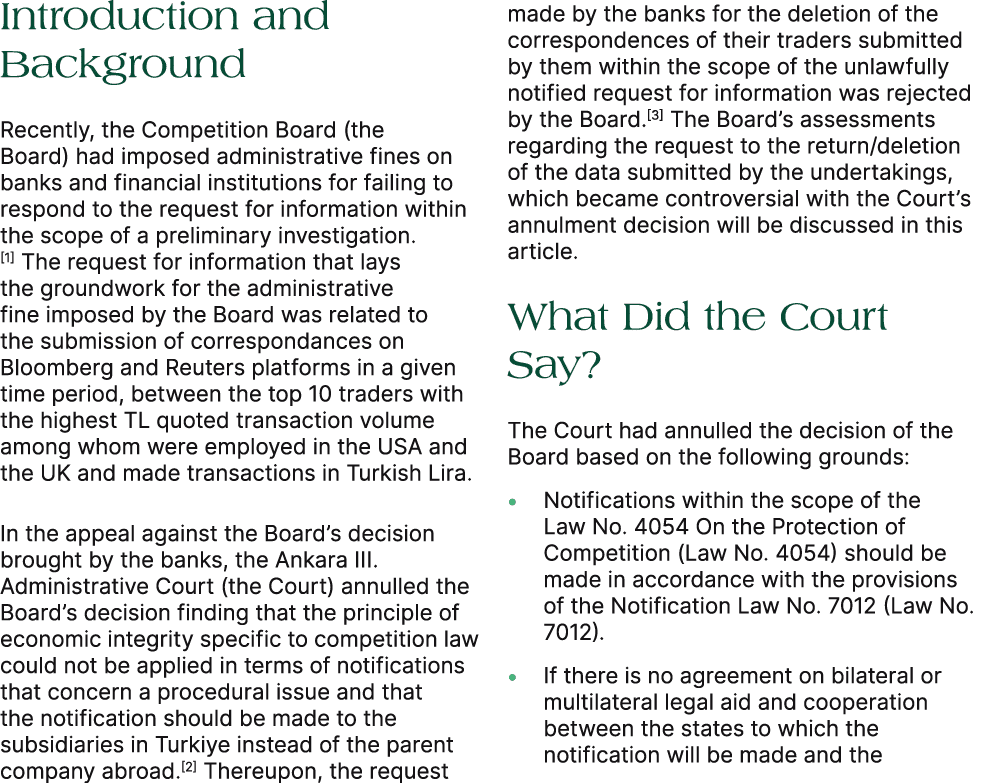 Introduction and Background Recently, the Competition Board (the Board) had imposed administrative fines on banks and...