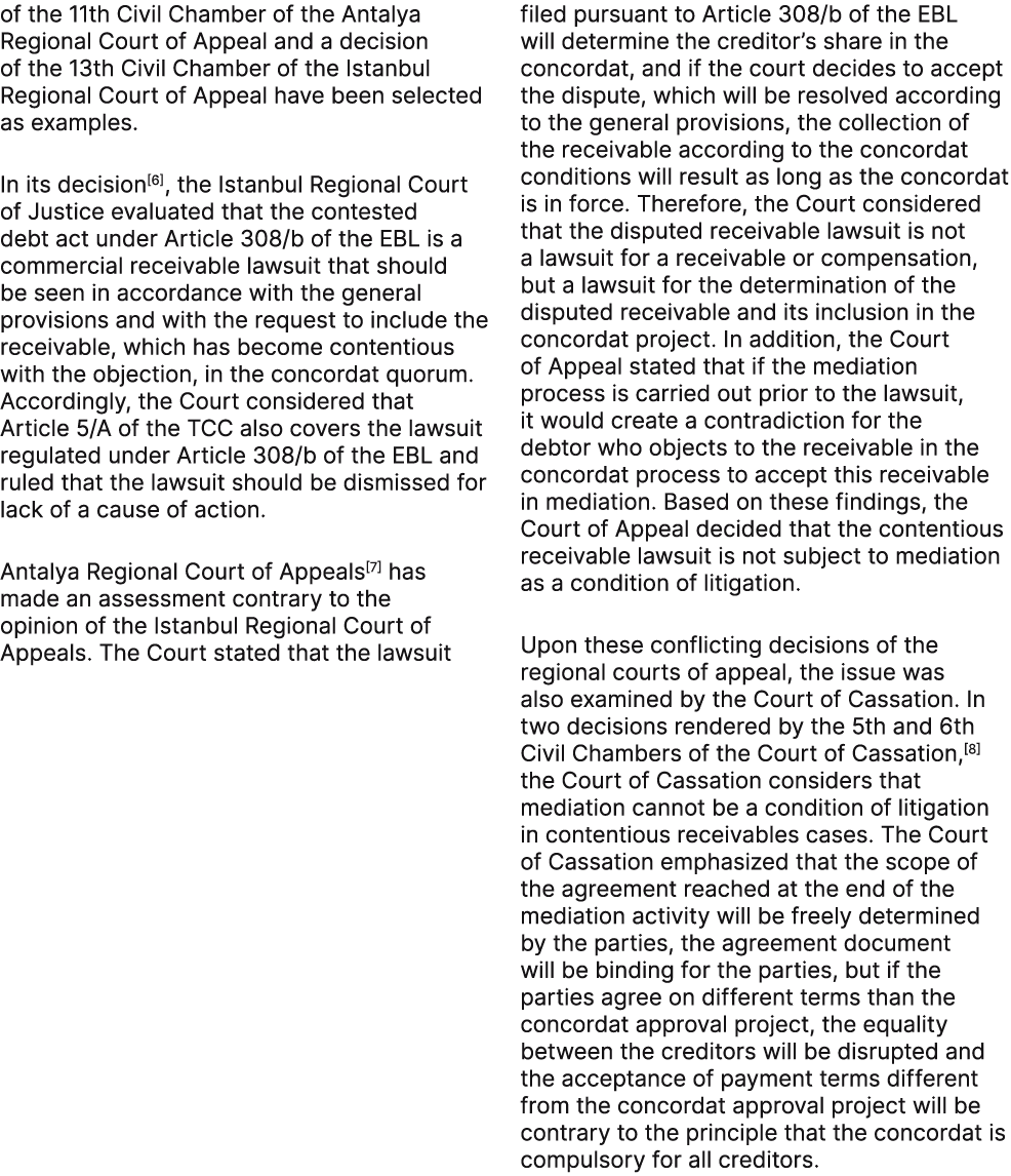 of the 11th Civil Chamber of the Antalya Regional Court of Appeal and a decision of the 13th Civil Chamber of the Ist...