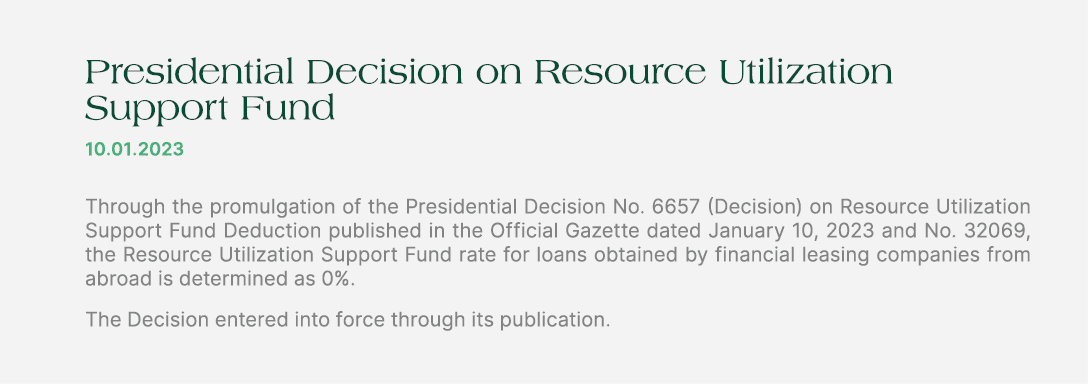 Presidential Decision on Resource Utilization Support Fund 10.01.2023 Through the promulgation of the Presidential De...