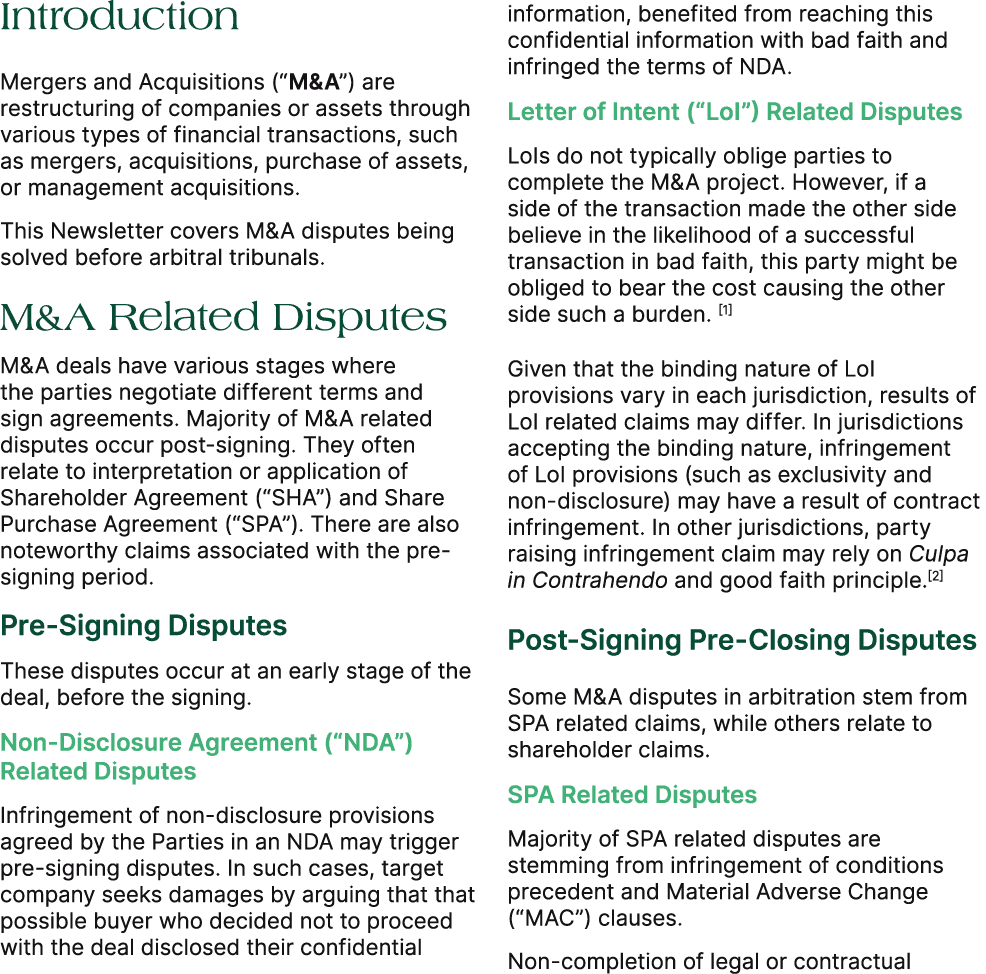 Introduction Mergers and Acquisitions (“M&A”) are restructuring of companies or assets through various types of finan...