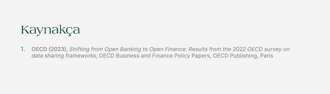 Kaynak a 1. OECD (2023), Shifting from Open Banking to Open Finance: Results from the 2022 OECD survey on data sharin...