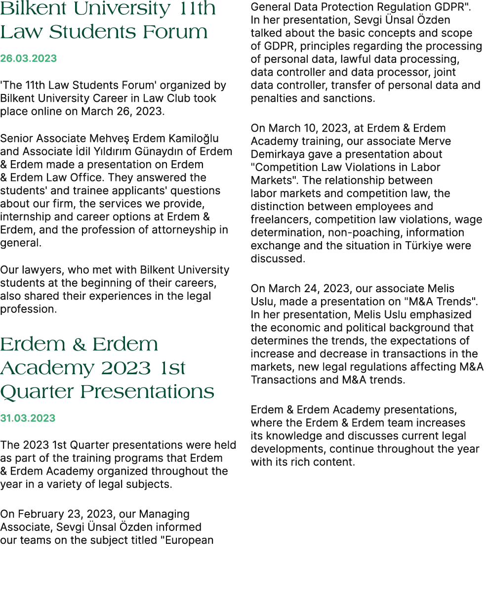 Bilkent University 11th Law Students Forum 26.03.2023 'The 11th Law Students Forum' organized by Bilkent University C...