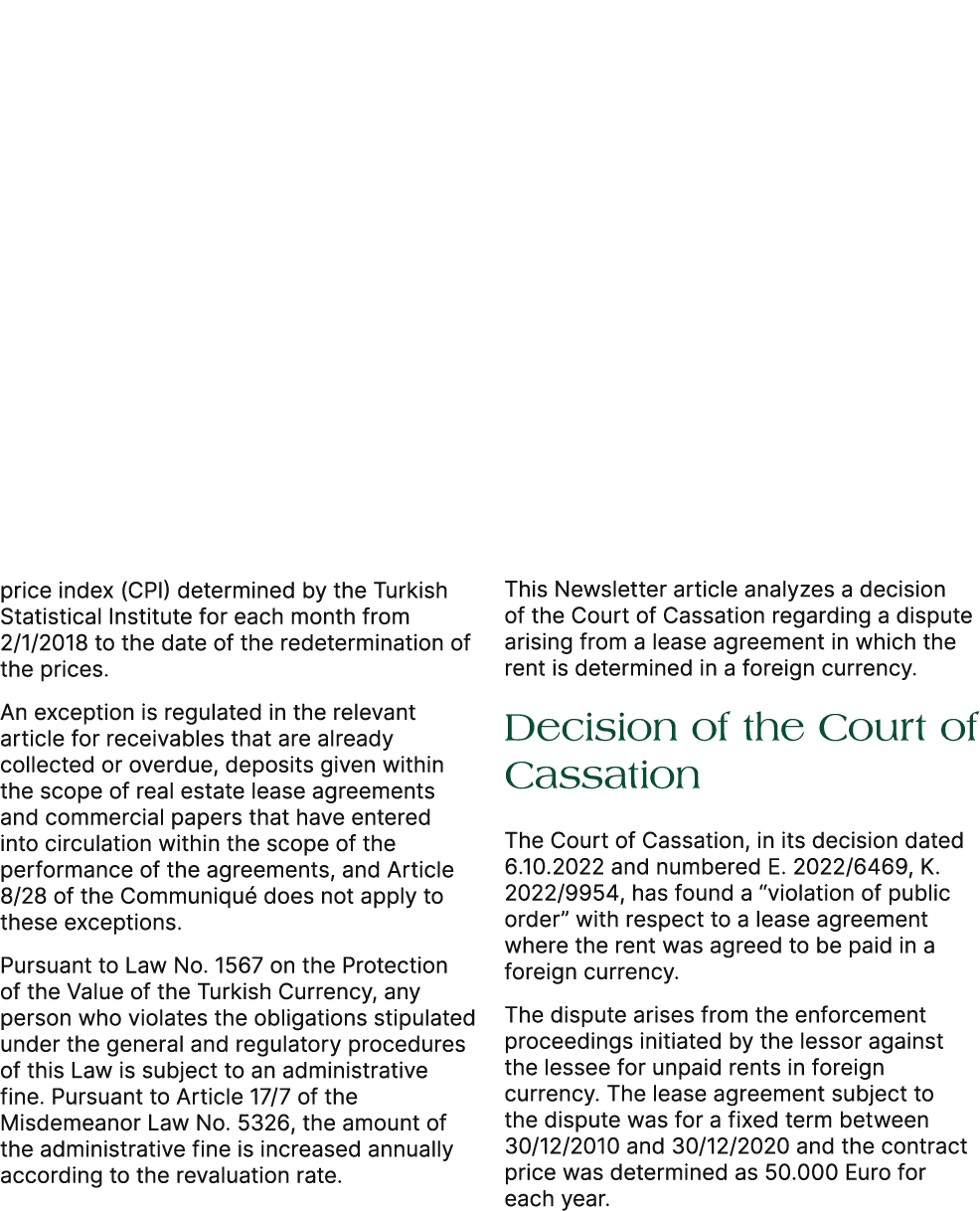 price index (CPI) determined by the Turkish Statistical Institute for each month from 2/1/2018 to the date of the red...