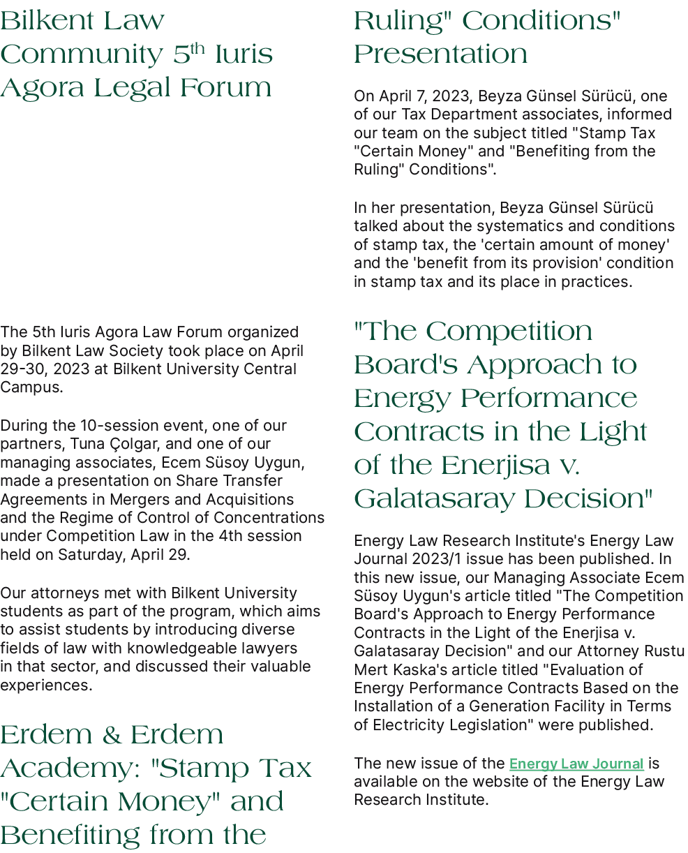 Bilkent Law Community 5th Iuris Agora Legal Forum The 5th Iuris Agora Law Forum organized by Bilkent Law Society took...