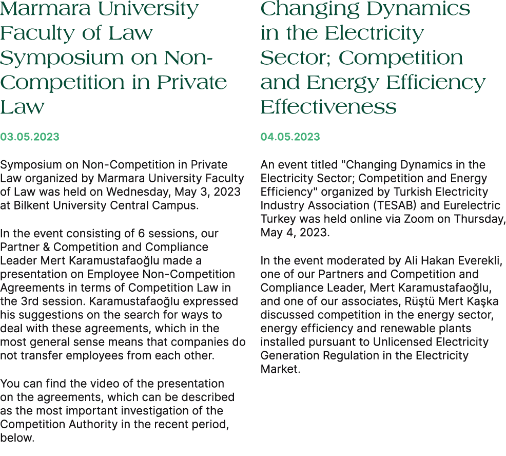 Marmara University Faculty of Law Symposium on Non Competition in Private Law 03.05.2023 Symposium on Non Competition...
