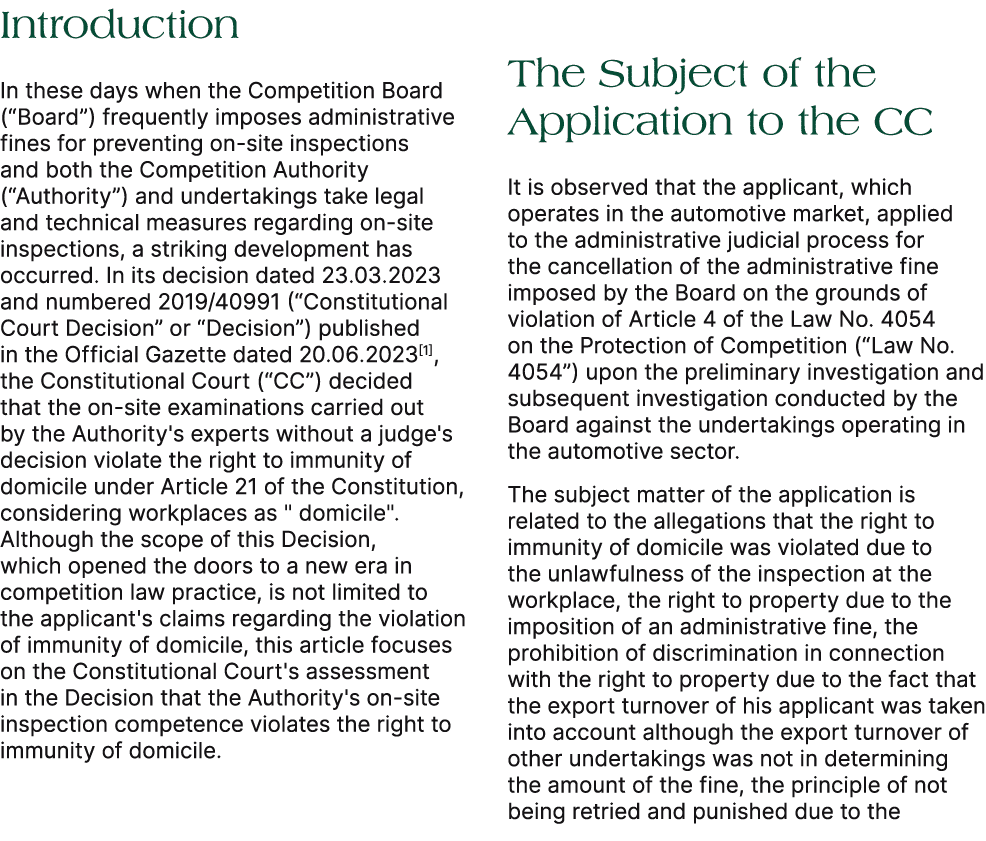 Introduction In these days when the Competition Board (“Board”) frequently imposes administrative fines for preventin...