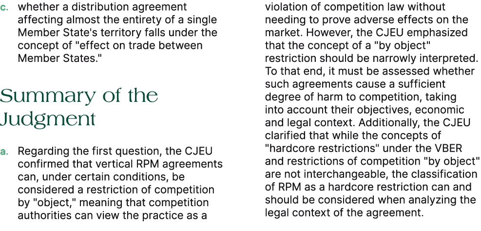 c. whether a distribution agreement affecting almost the entirety of a single Member State's territory falls under th...