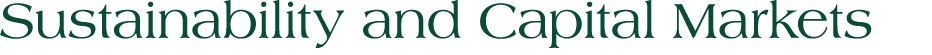Sustainability and Capital Markets