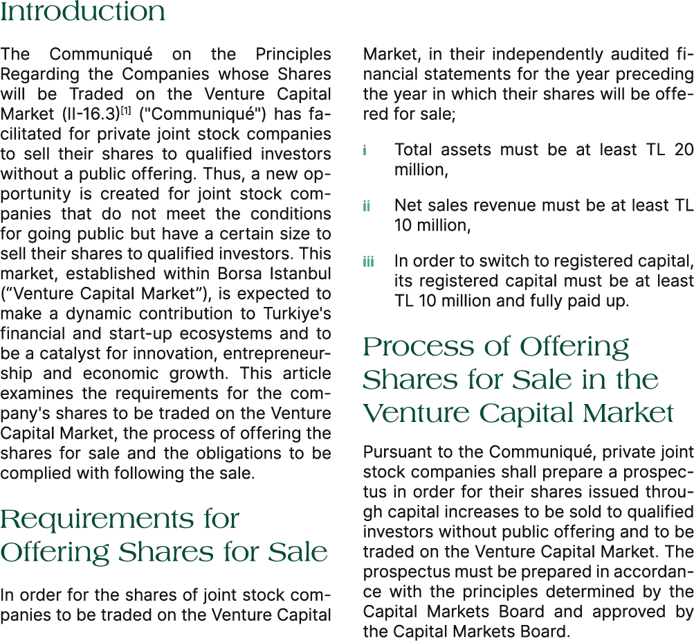 Introduction The Communiqu on the Principles Regarding the Companies whose Shares will be Traded on the Venture Capi...